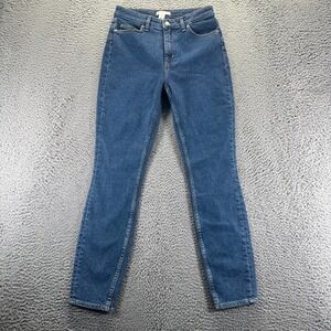 H&M Jeans Womens 8 Blue Cotton Denim Skinny Leg Workwear Faded Travel Utility